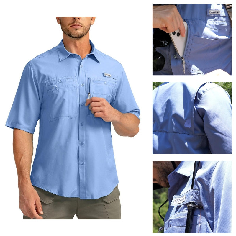 Camisa Manga Curta Masculina UPF 50+ Montevie