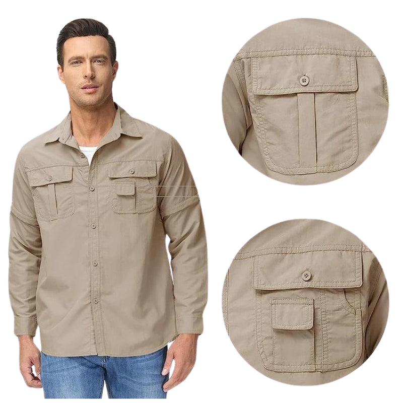 Camisa Masculina 2 em 1 Com Bolsos Montevie