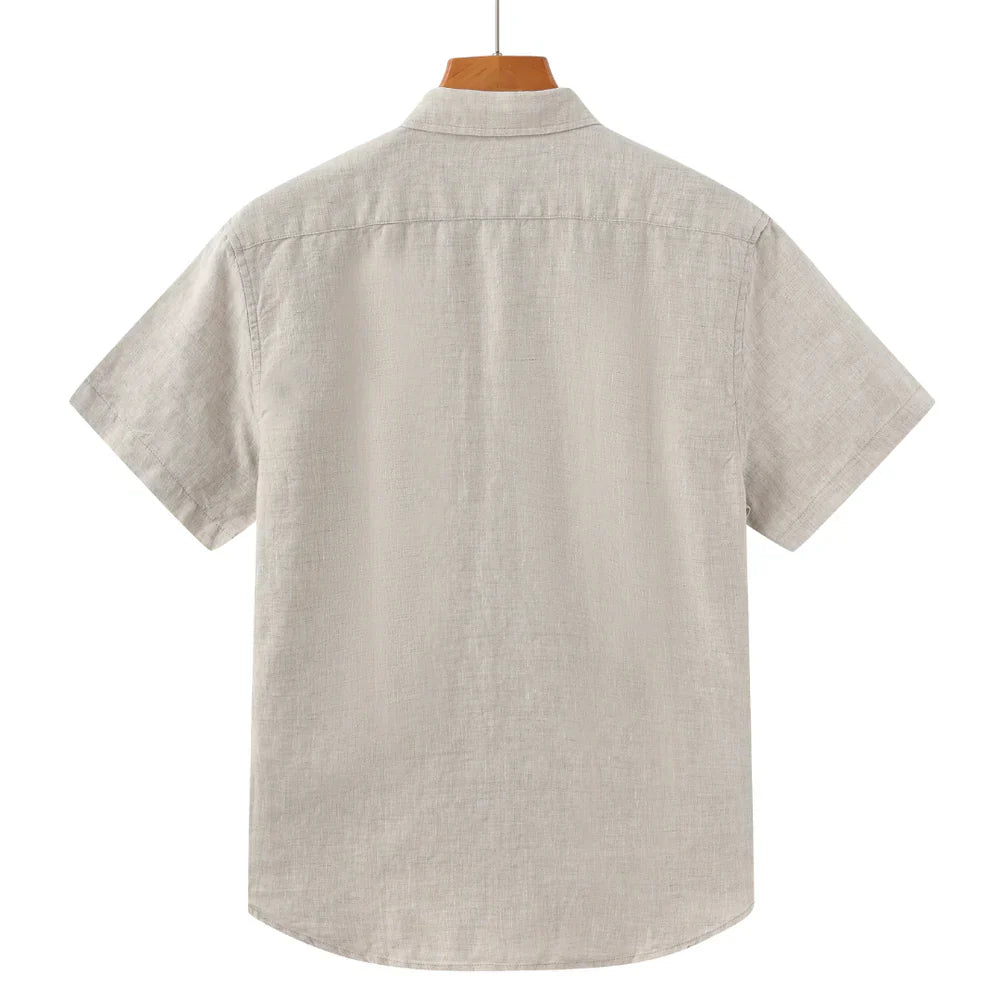 Camisa de Linho Manga Curta Masculina