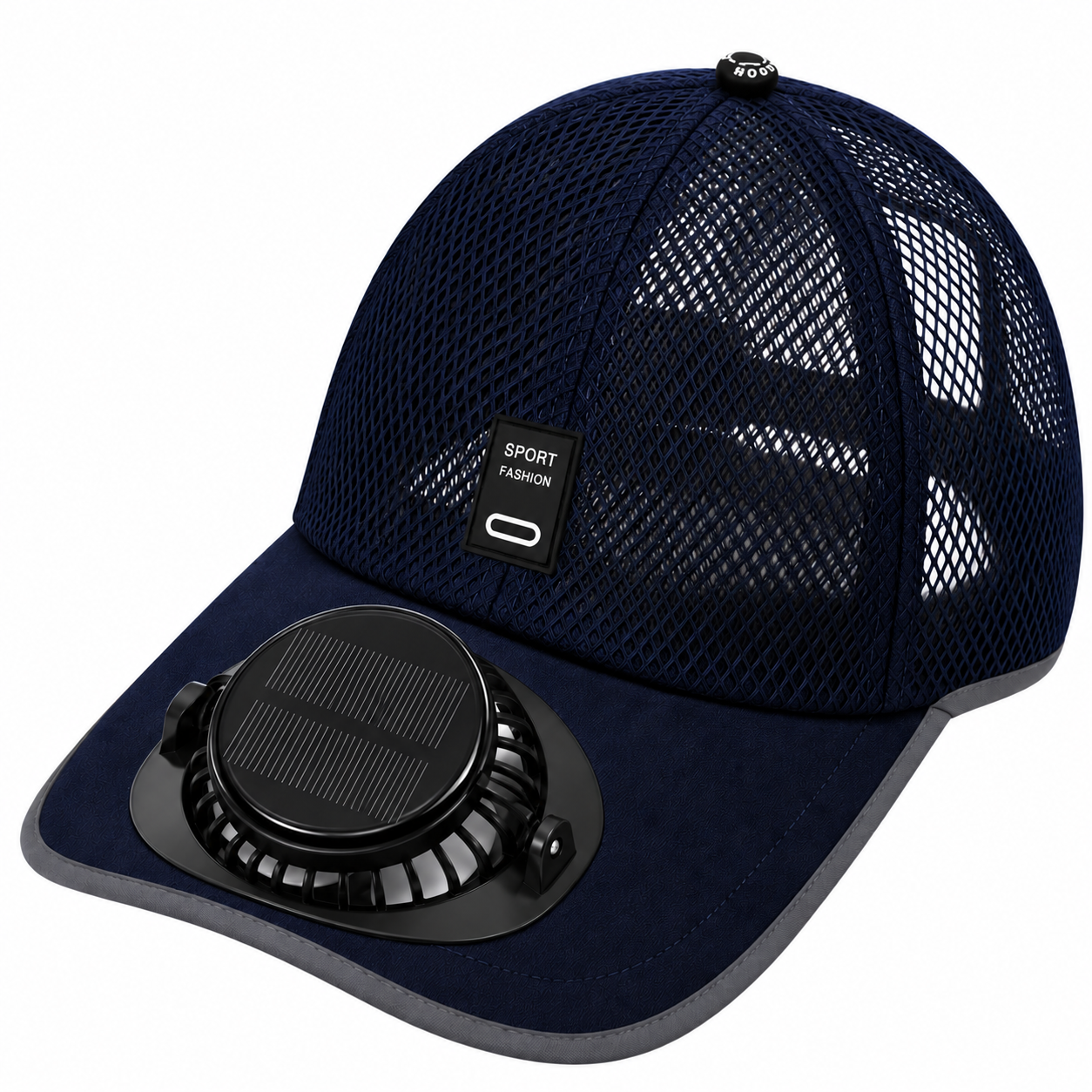 Boné Respirável Com Ventilador Solar Masculino Montevie