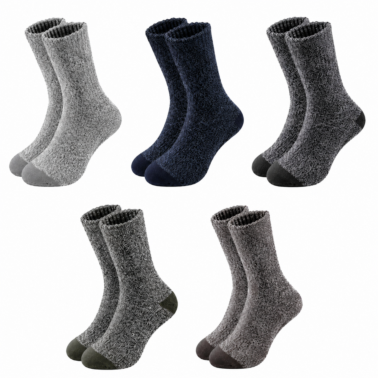 5 Pares de Meias De Lã Masculino Montevie