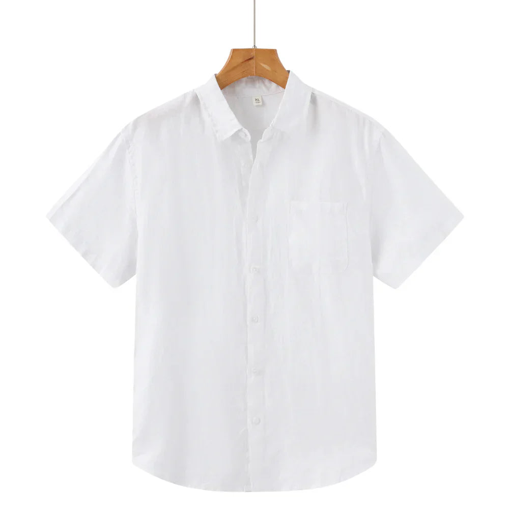 Camisa de Linho Manga Curta Masculina