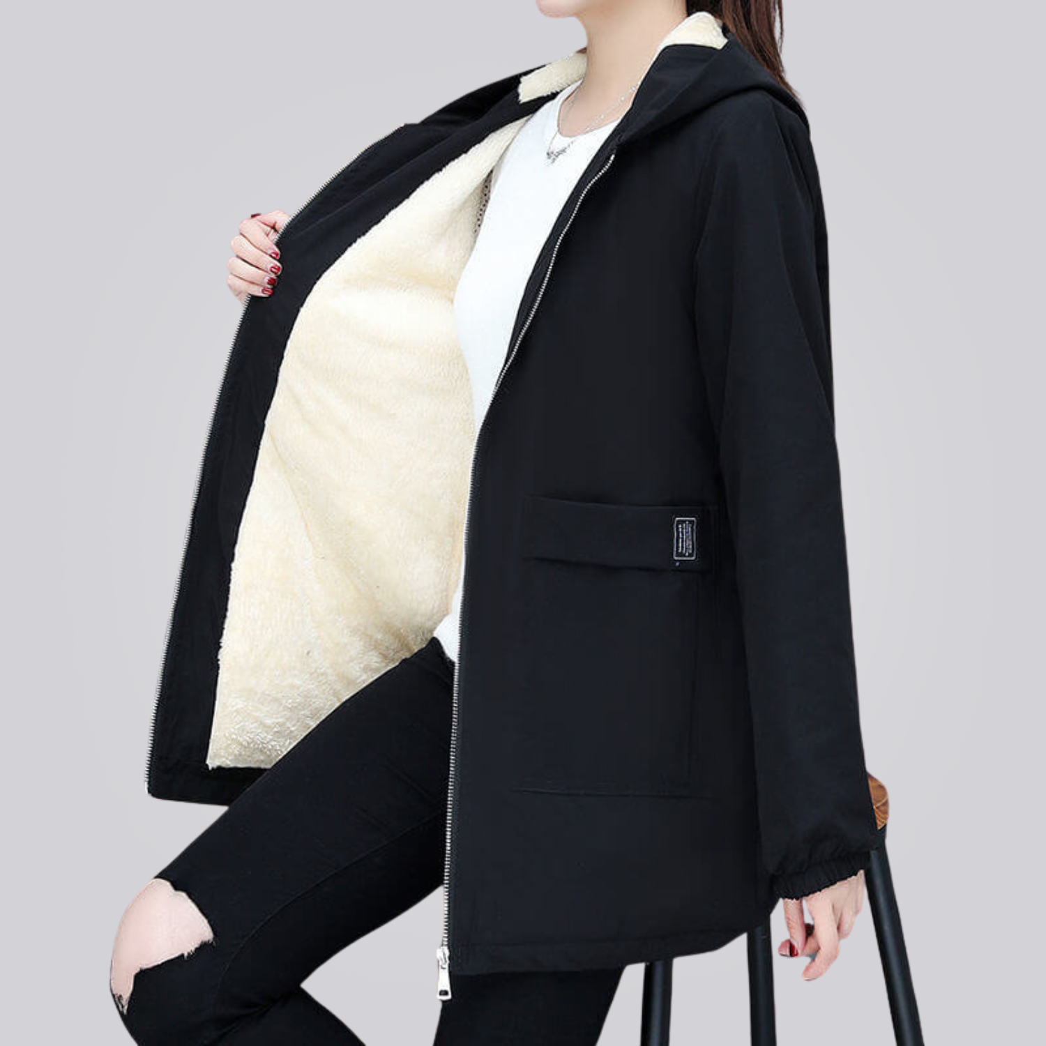 Jaqueta Feminina Forrada em Lã Montevie