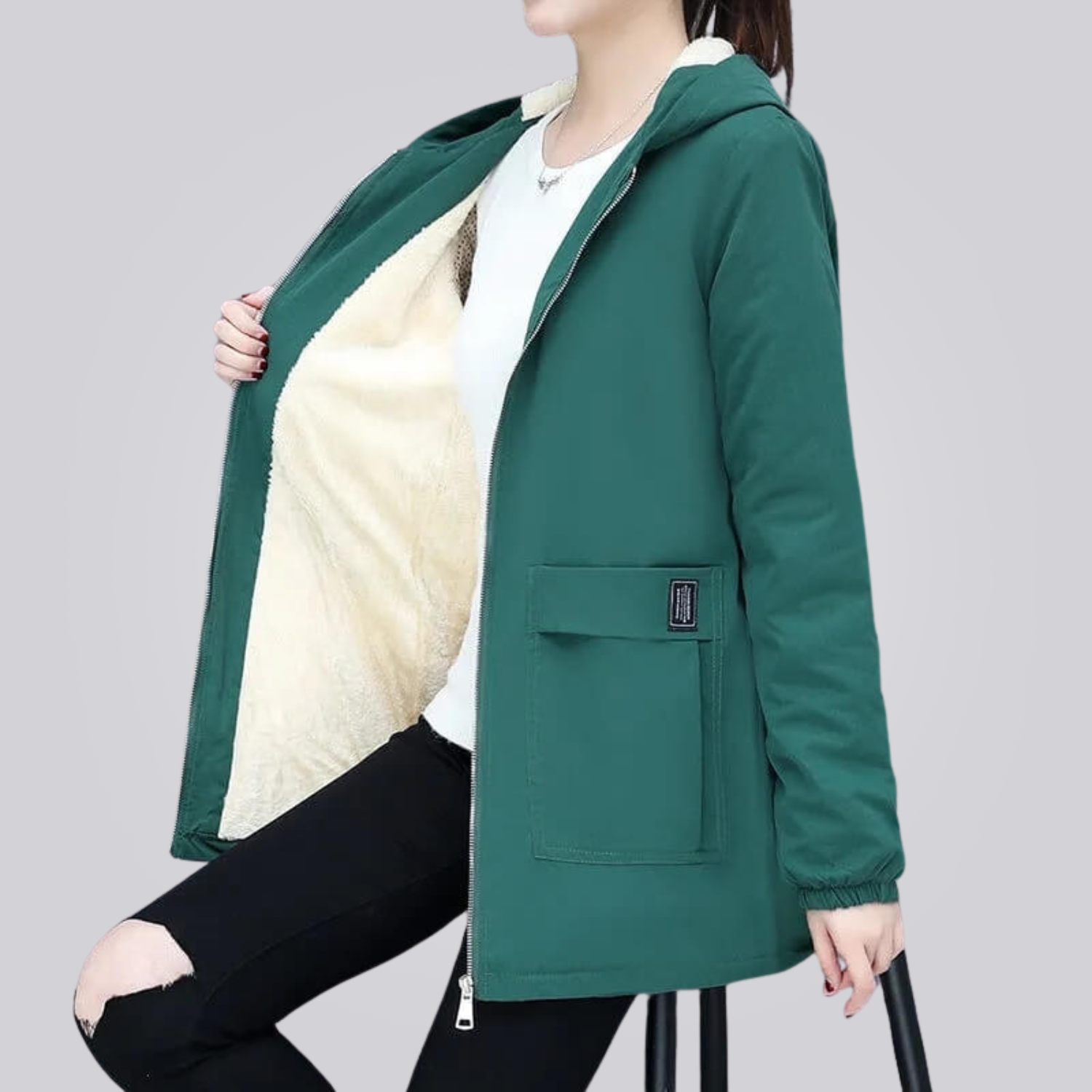 Jaqueta Feminina Forrada em Lã Montevie