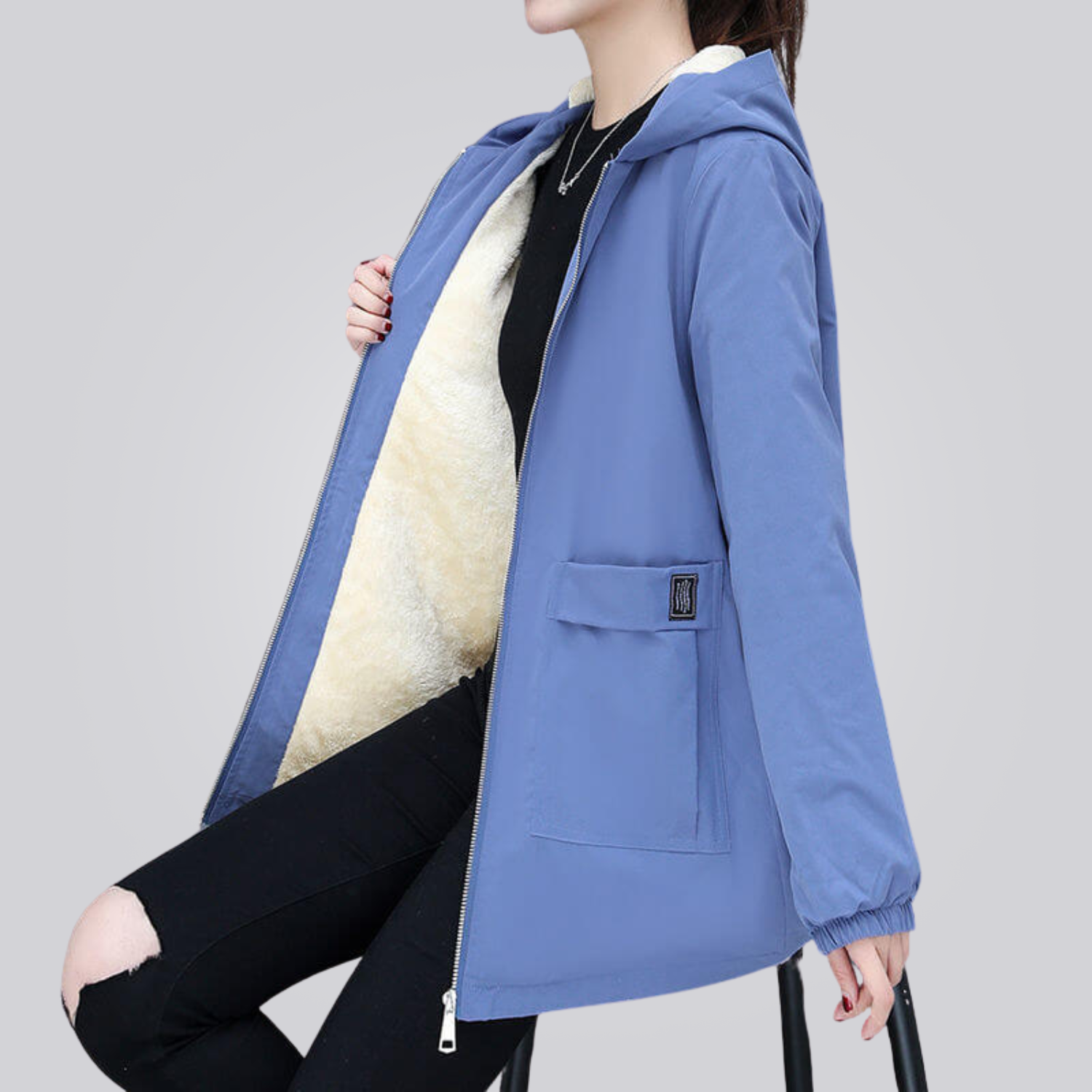 Jaqueta Feminina Forrada em Lã Montevie