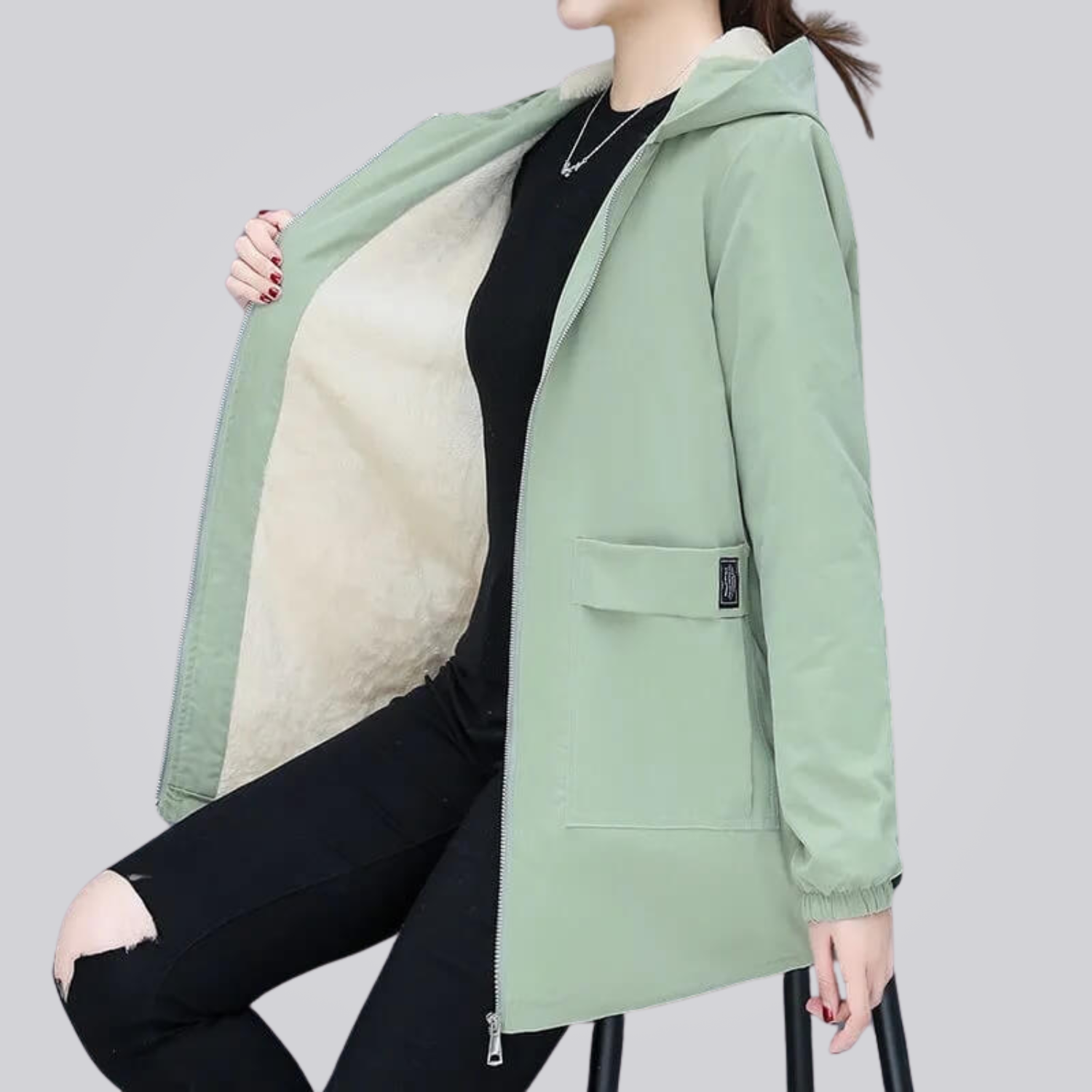 Jaqueta Feminina Forrada em Lã Montevie