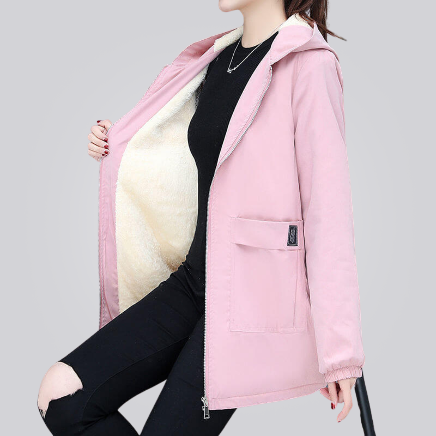 Jaqueta Feminina Forrada em Lã Montevie