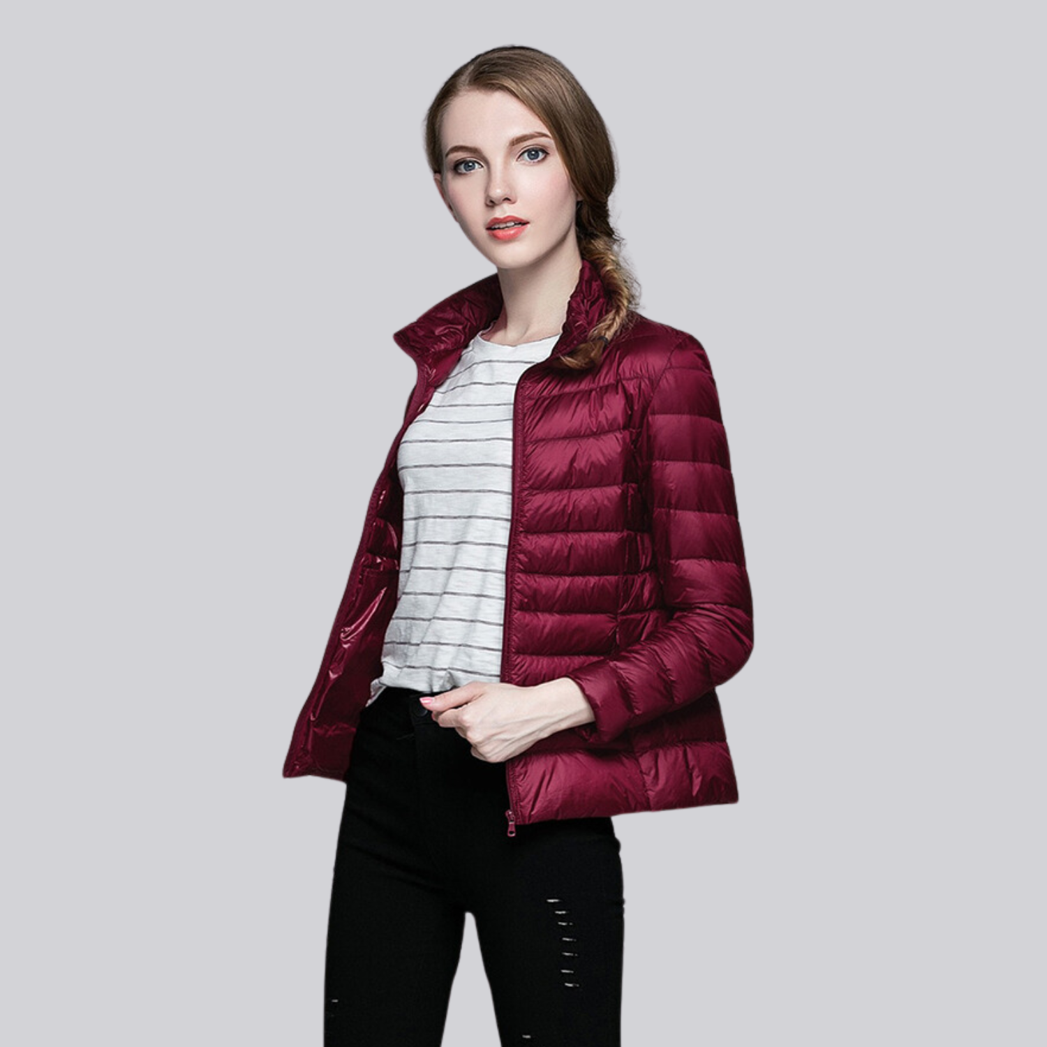 Jaqueta Puffer Feminina Pluma Montevie