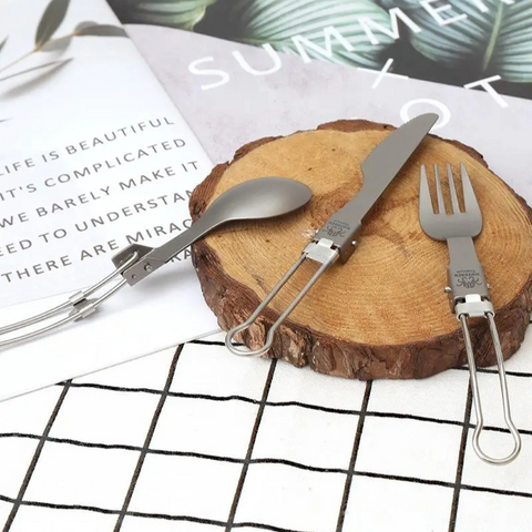 KIT Talher Portátil para Camping em Titânio Montevie