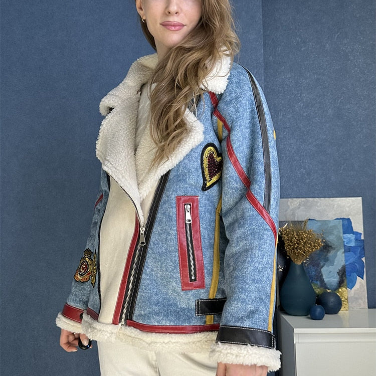 Jaqueta Feminina Bomber Lã de Cordeiro Montevie