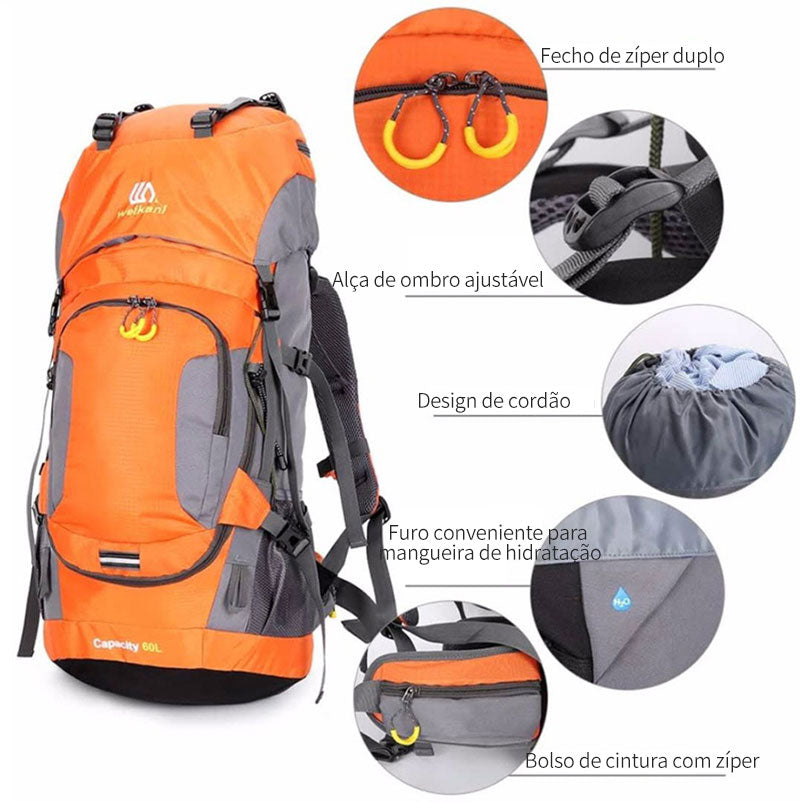 Mochila Cargueira Camping Refletiva Montevie 60L