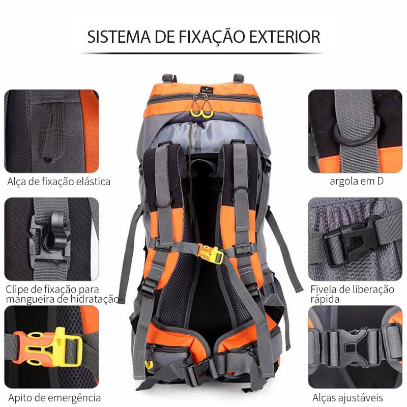 Mochila Cargueira Camping Refletiva Montevie 60L