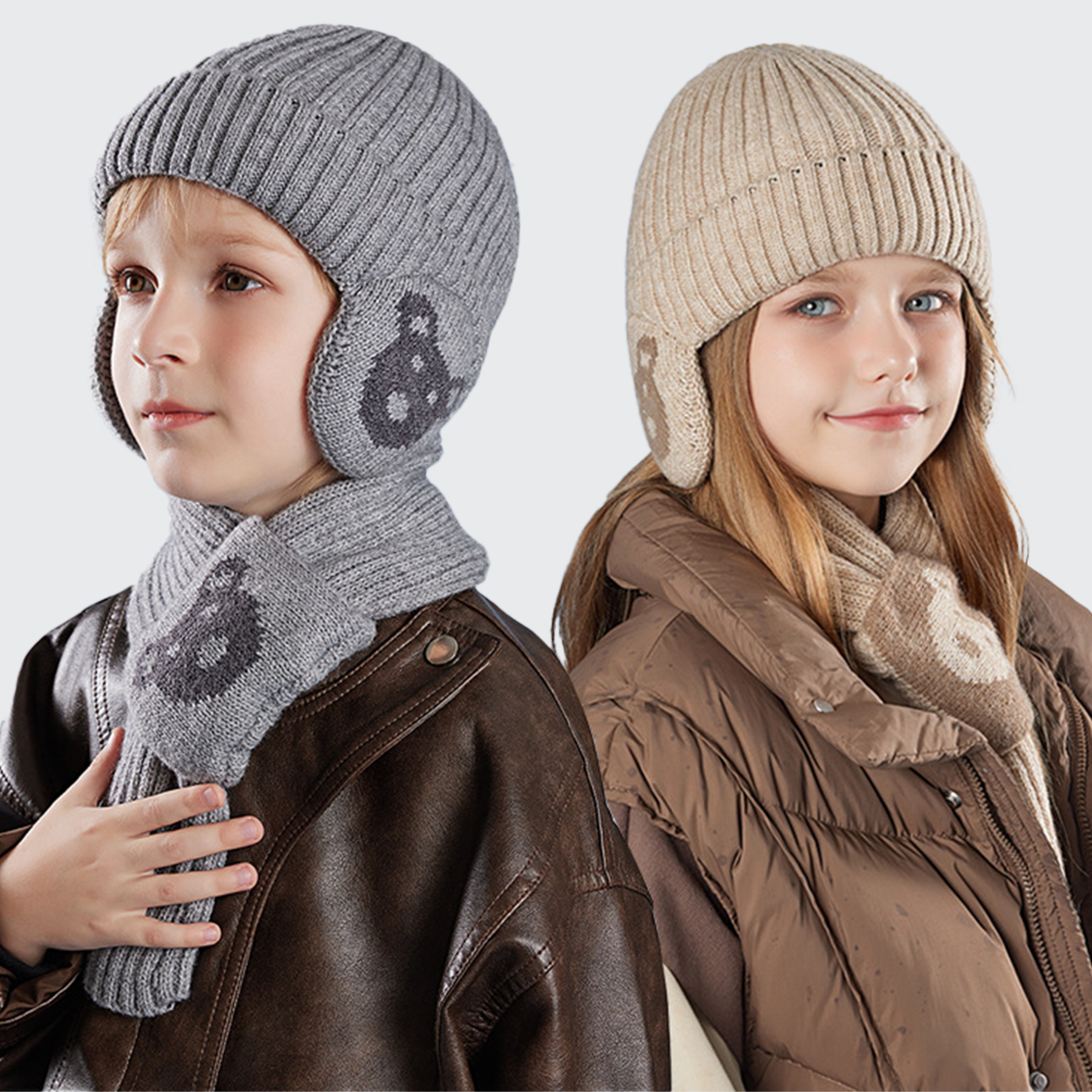 Gorro e Cachecol Infantil de Inverno Montevie