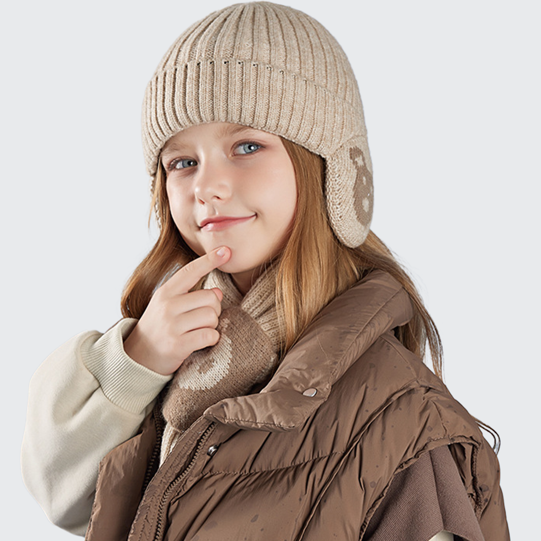 Gorro e Cachecol Infantil de Inverno Montevie