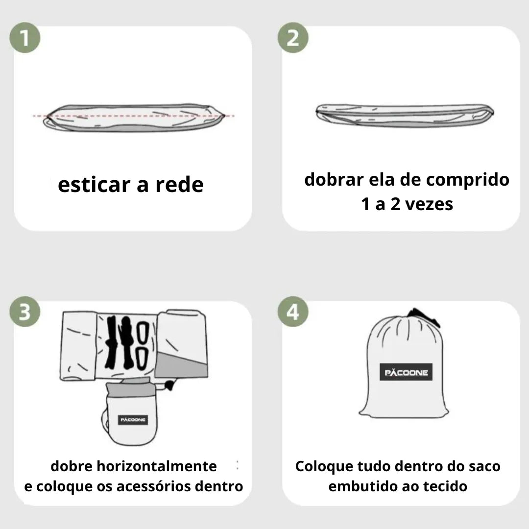 Rede de Camping Portátil com Cinta e Mosquetão Montevie