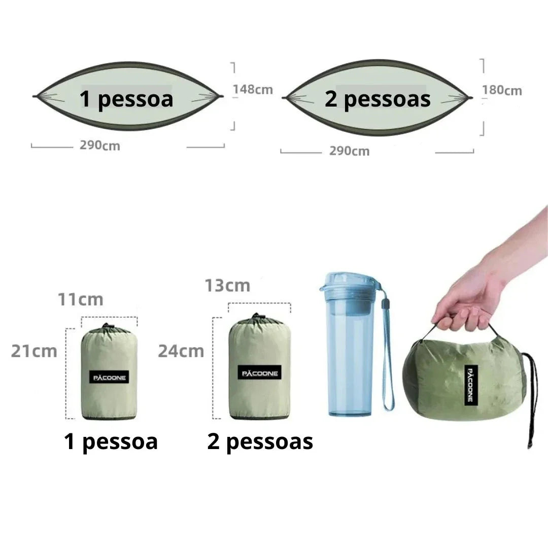 Rede de Camping Portátil com Cinta e Mosquetão Montevie