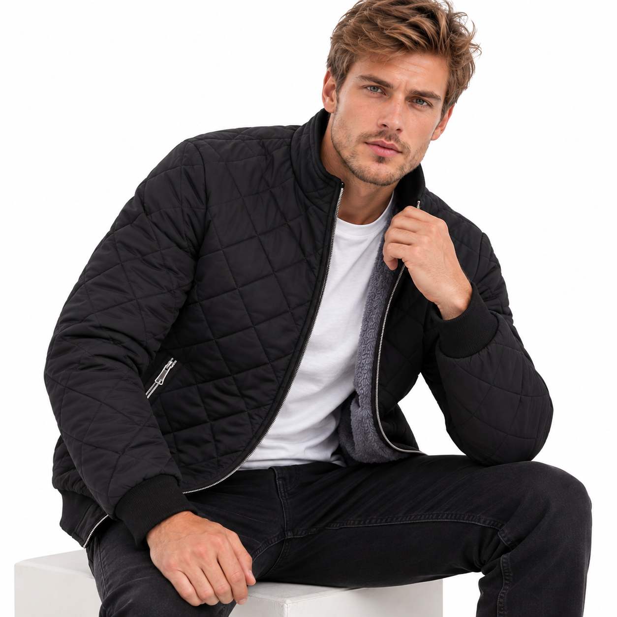 Jaqueta Bomber Masculina Forro de Lã Montevie