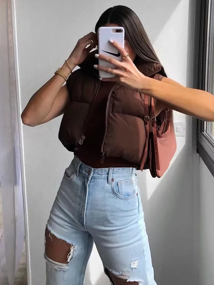 Colete Curto Puffer Feminino Montevie