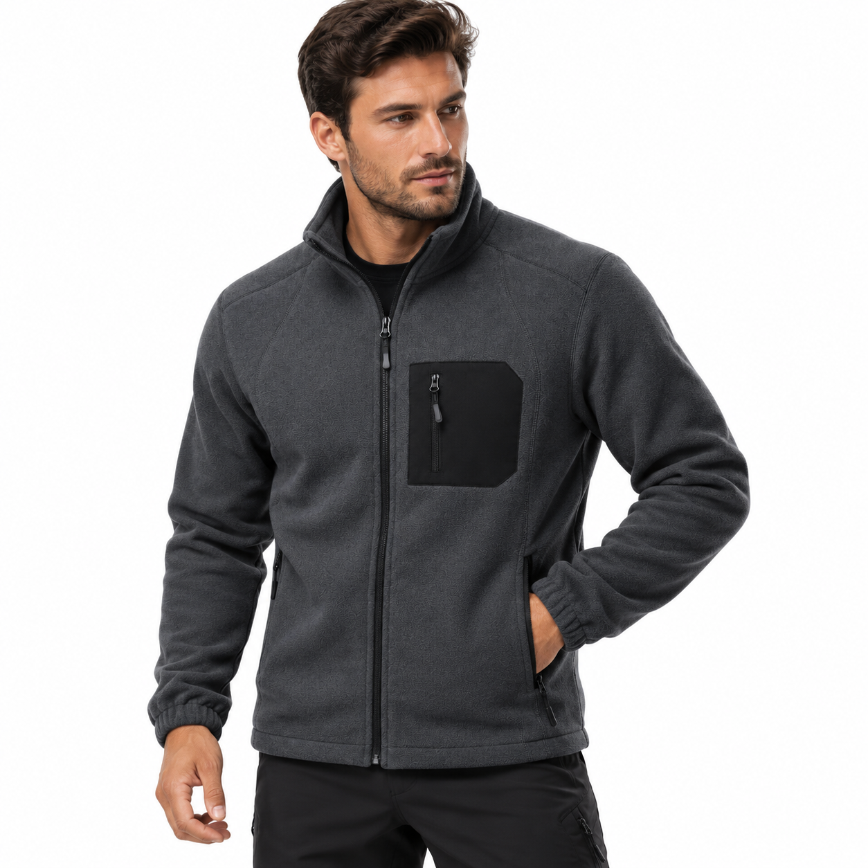 Jaqueta Fleece Tech Masculina Gola Alta Montevie