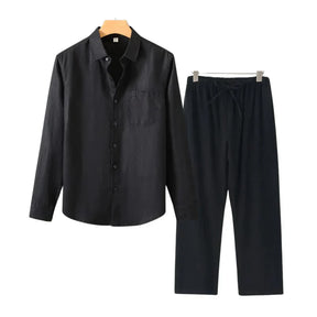 Conjunto Masculino em Linho Old Money - Camisa e Calça Elegante