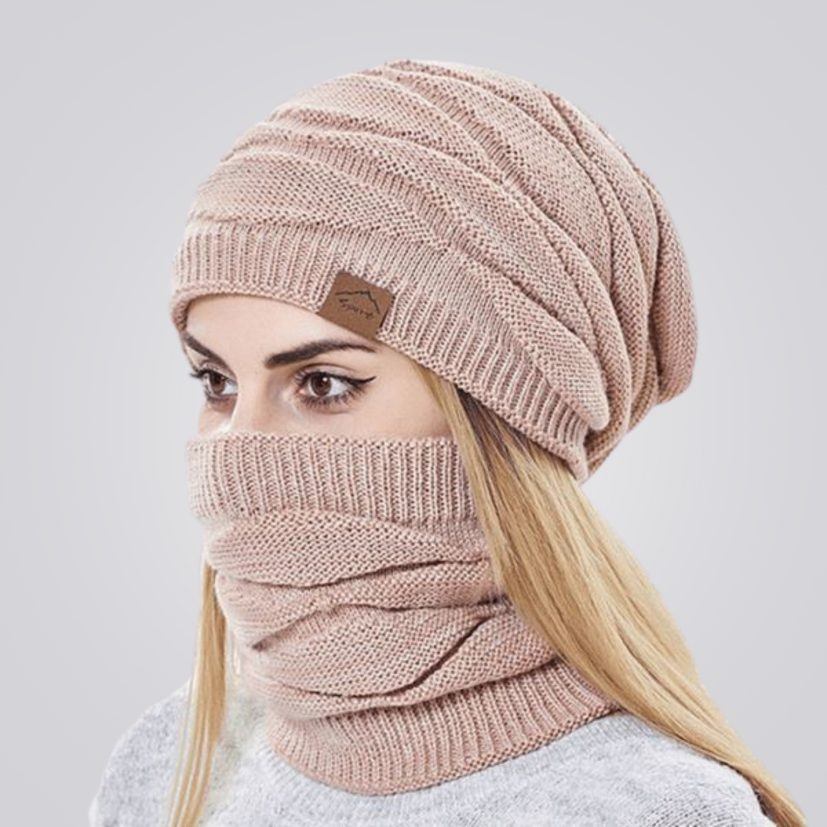 Gorro e Protetor de Pescoço Lã Feminino Montevie