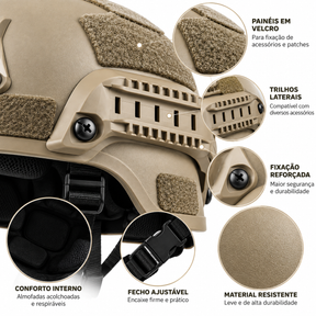 Capacete Tático Mich 2000 Airsoft Montevie