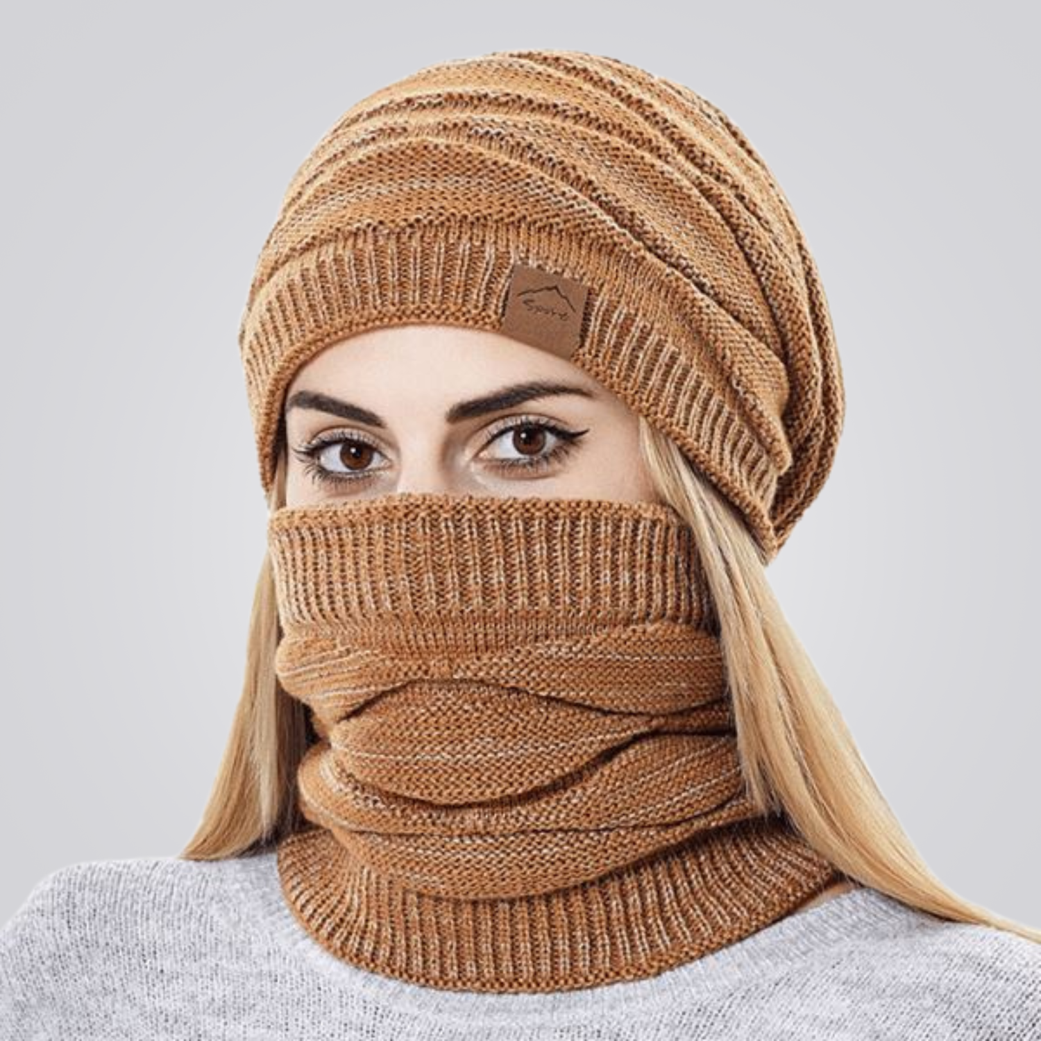 Gorro e Protetor de Pescoço Lã Feminino Montevie