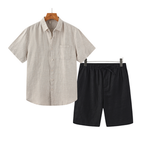 Conjunto Masculino de Linho Old Money – Camisa e Short