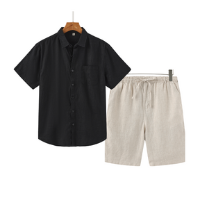 Conjunto Masculino de Linho Old Money – Camisa e Short