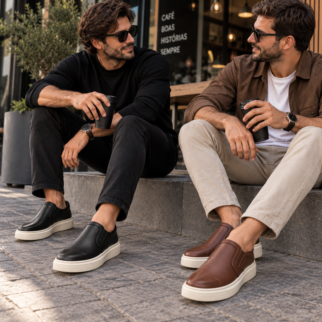 Kit 2 Pares De Sapatênis Masculino Slip On Confortável Montevie