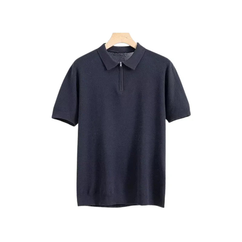 Polo Casual Masculina com Zíper