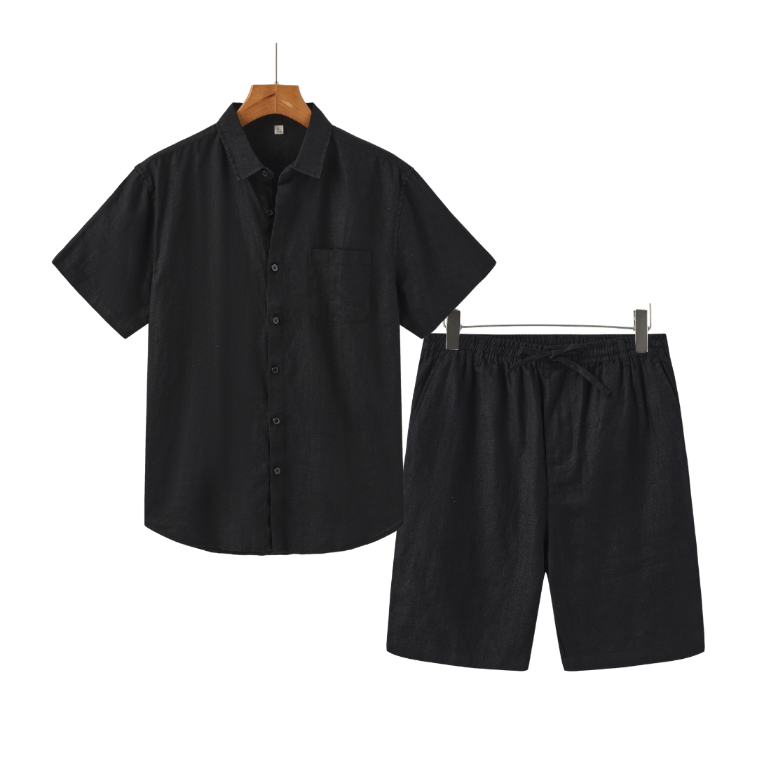 Conjunto Masculino de Linho Old Money – Camisa e Short