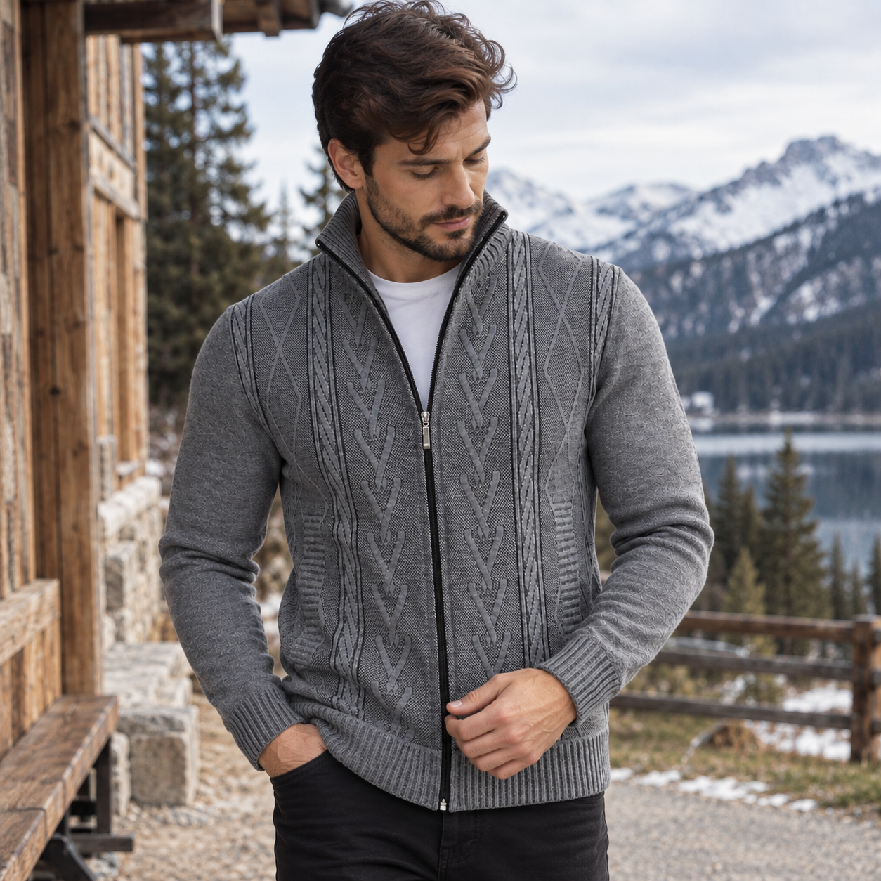 Casaco de Malha Cashmere Masculino Montevie