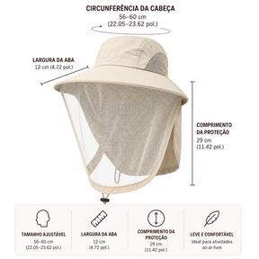 Chapéu Proteção Contra Insetos Masculino Montevie