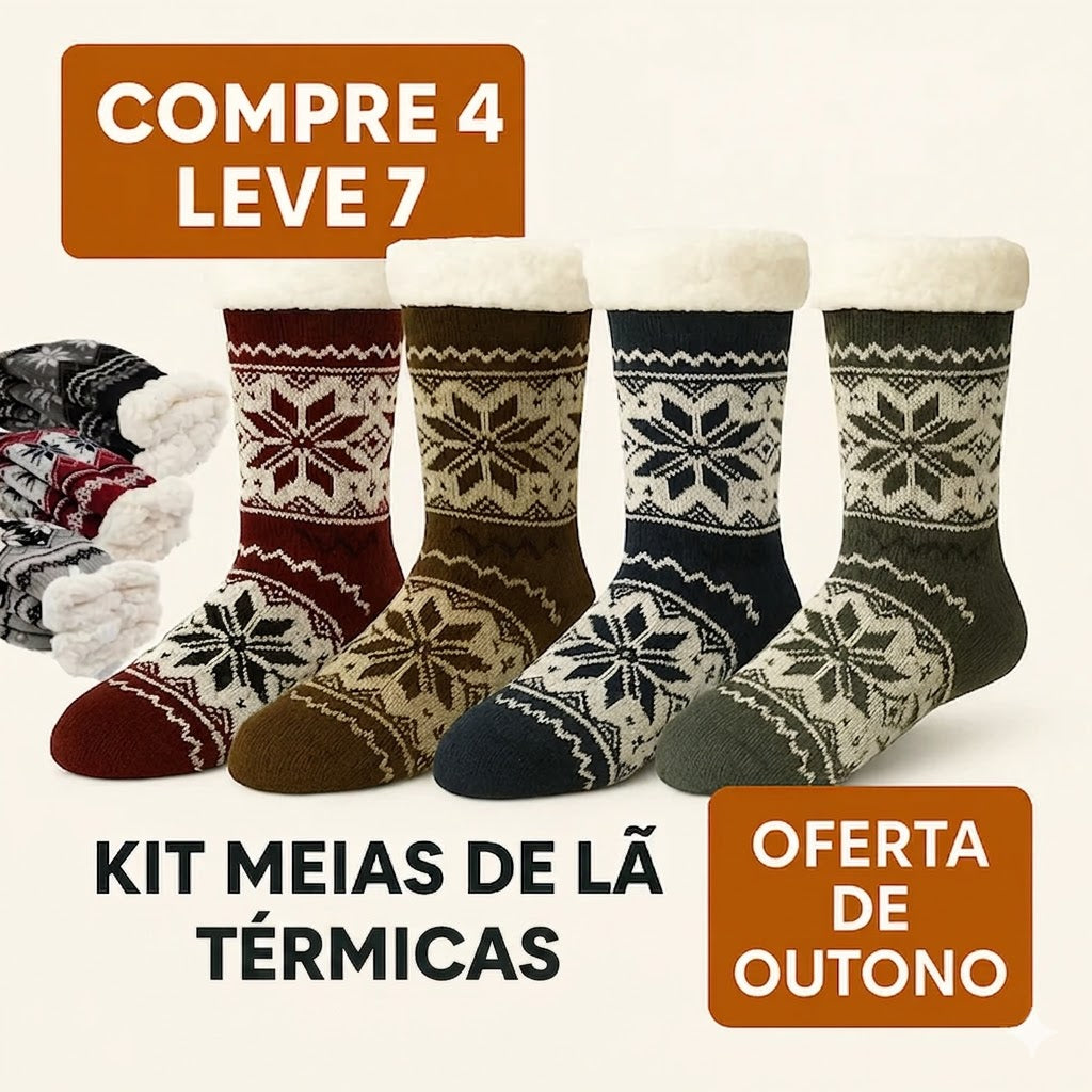 [COMPRE 4 LEVE 7] Kit Meias de Lã de Térmicas (OFERTA DE INVERNO)