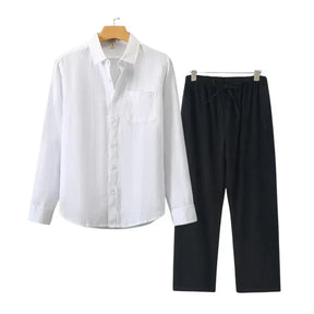 Conjunto Masculino em Linho Old Money - Camisa e Calça Elegante