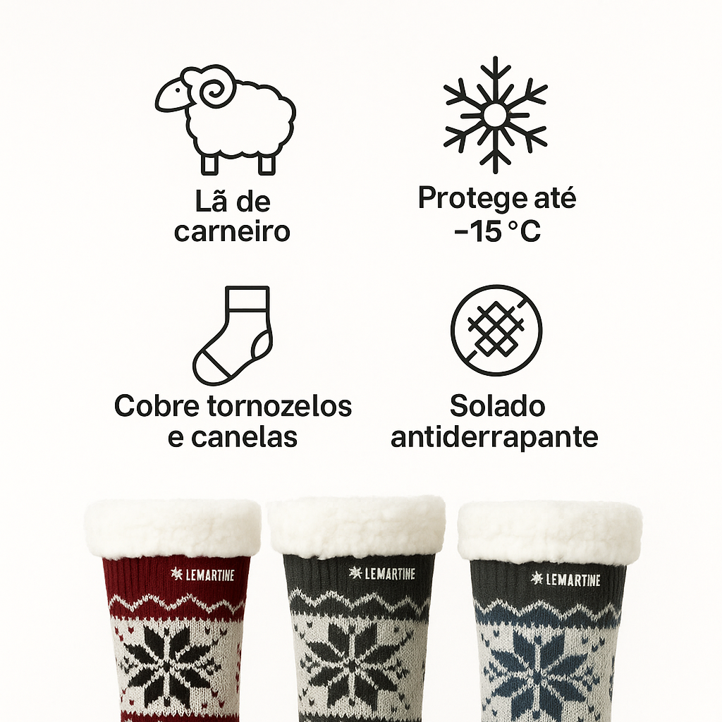 [COMPRE 2 LEVE 3] Kit Meias de Lã Térmicas (OFERTA DE INVERNO)