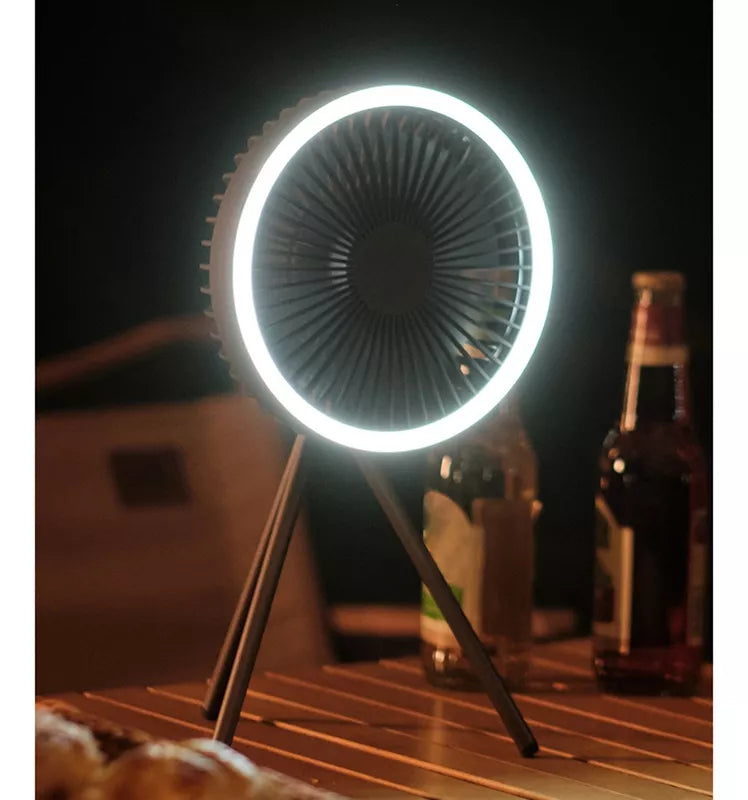 Ventilador de Camping Portátil com Luz 10000mAh