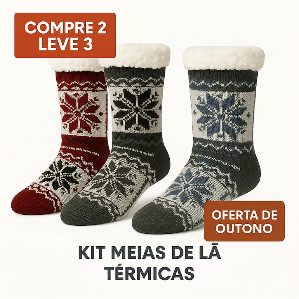 [COMPRE 2 LEVE 3] Kit Meias de Lã Térmicas (OFERTA DE INVERNO)
