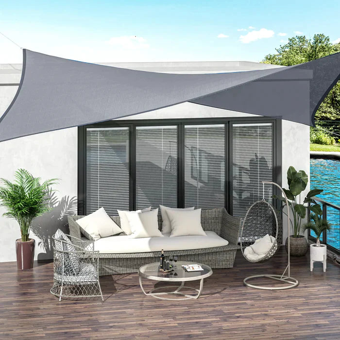 Toldo Externo Impermeável Proteção UV + Kit Completo de Instalação em Aço Inoxidável e Cordas