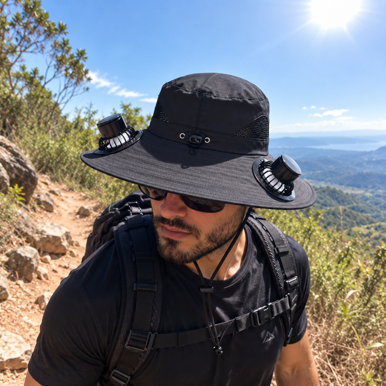 Chapéu Com 2 Ventiladores Masculino Montevie