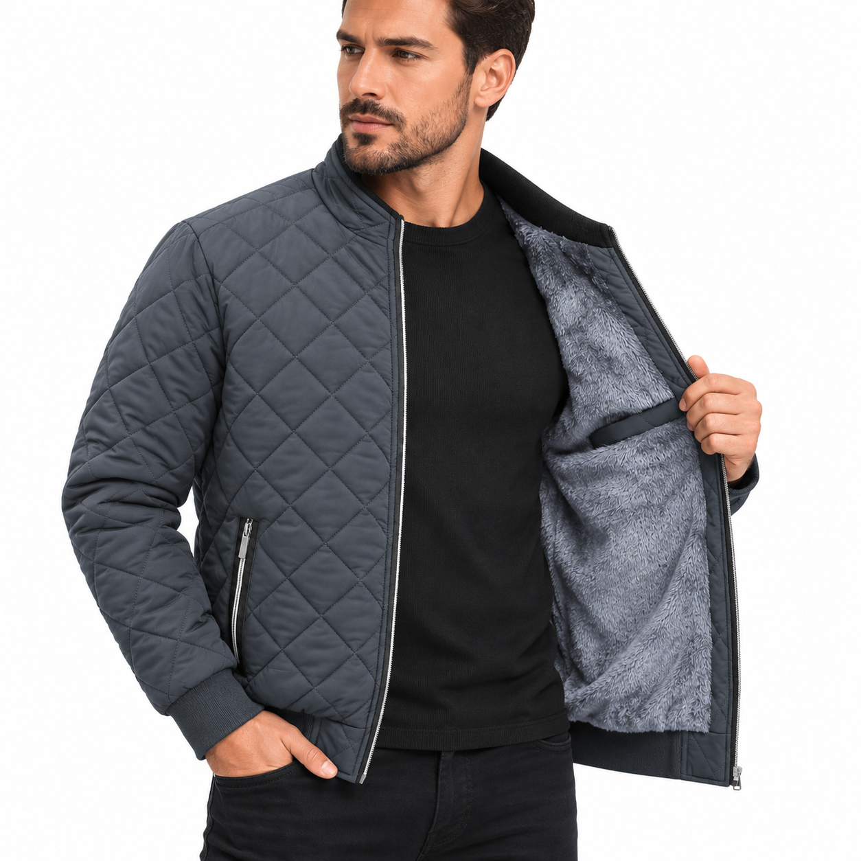 Jaqueta Bomber Masculina Forro de Lã Montevie