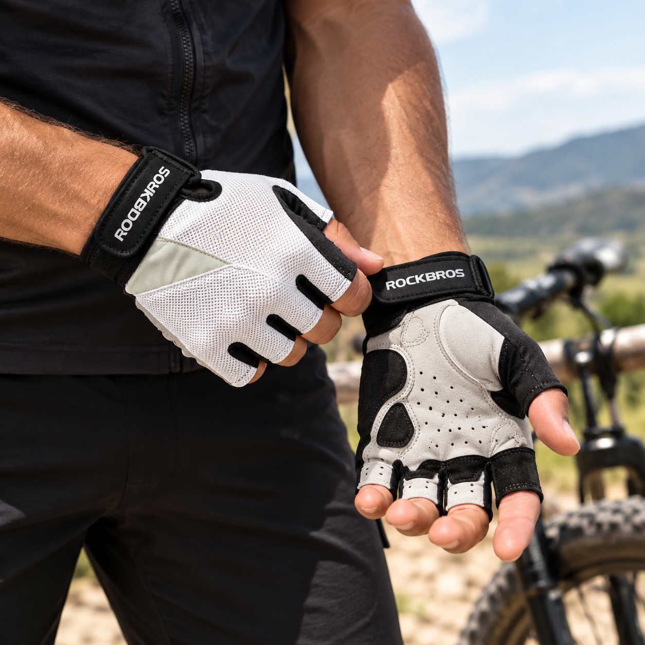 Luva de Ciclismo Meio Dedo com Gel Acolchoado Montevie