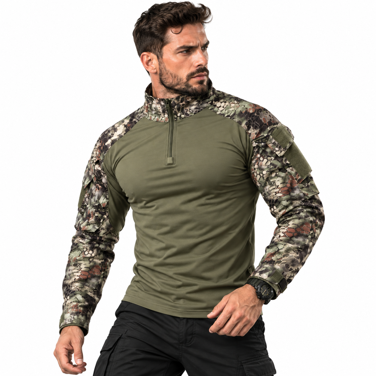 Camiseta Tática Camuflada Manga Longa Montevie