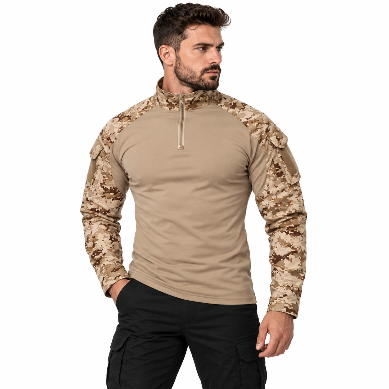 Camiseta Tática Camuflada Manga Longa Montevie