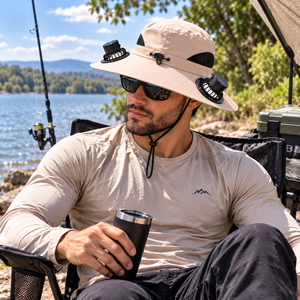 Chapéu Com 2 Ventiladores Masculino Montevie