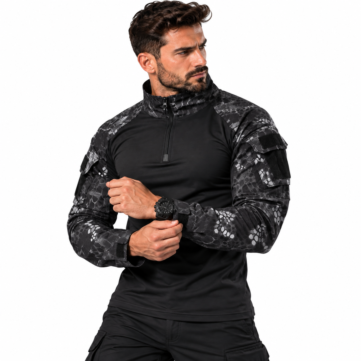 Camiseta Tática Camuflada Manga Longa Montevie