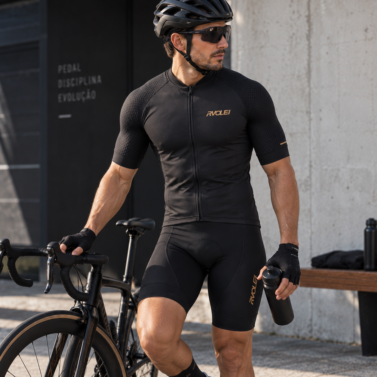 Conjunto de Ciclismo Masculino Camisa e Bermuda Montevie