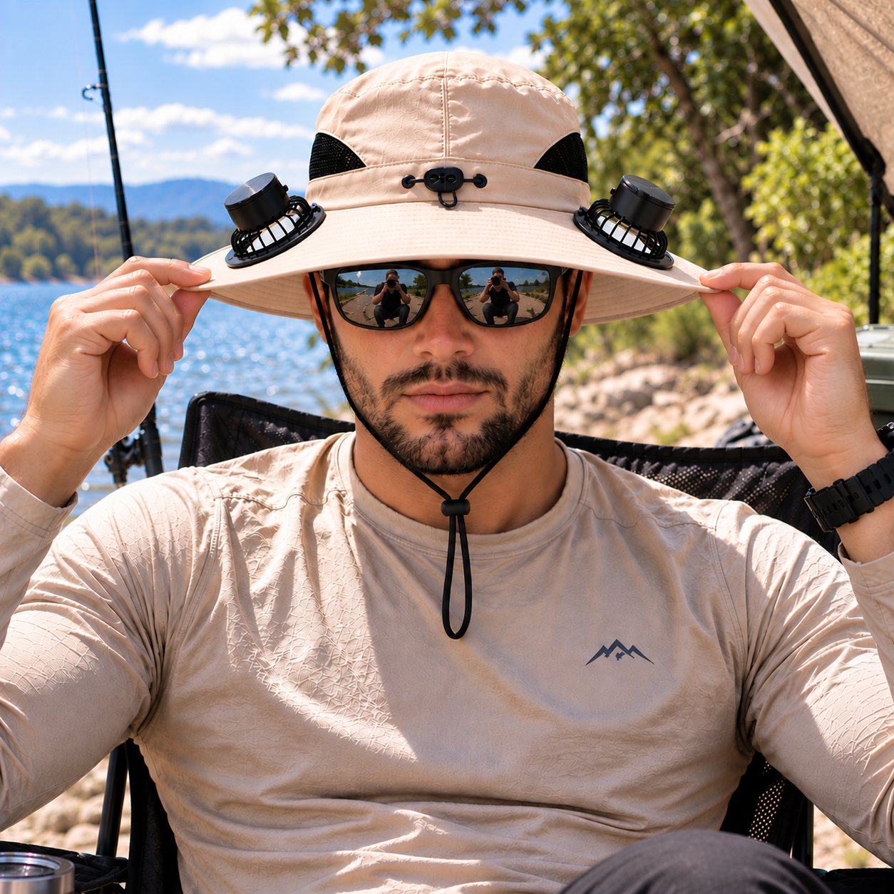 Chapéu Com 2 Ventiladores Masculino Montevie