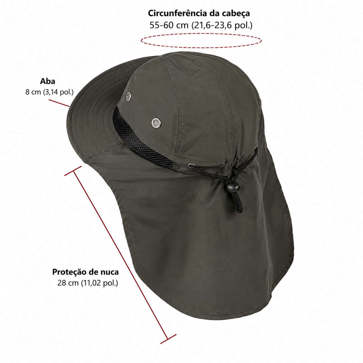 Chapéu Masculino Safari UV Neck Montevie